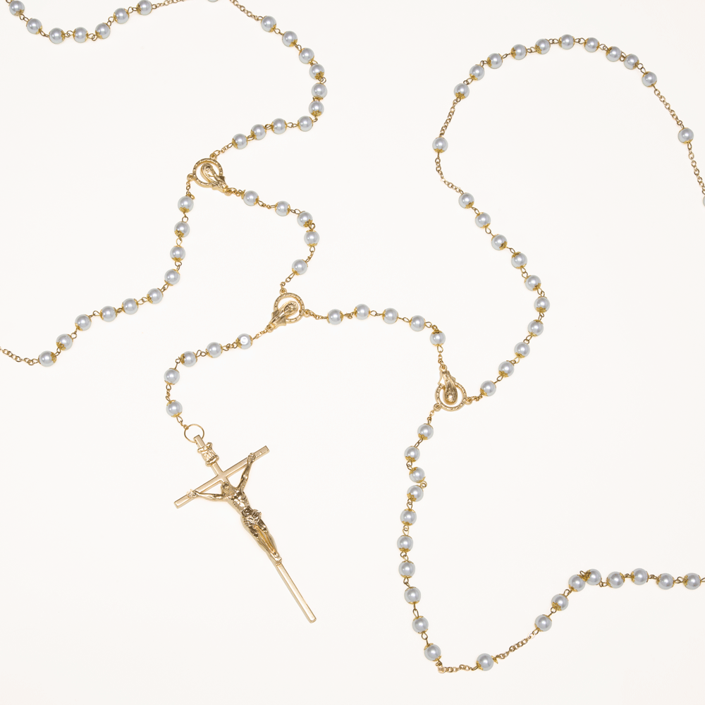 Lazo de Perlas 8mm Dorado