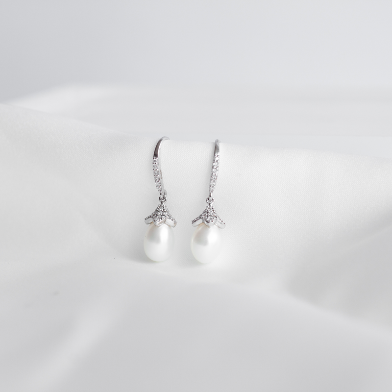 Aretes Perla Plata