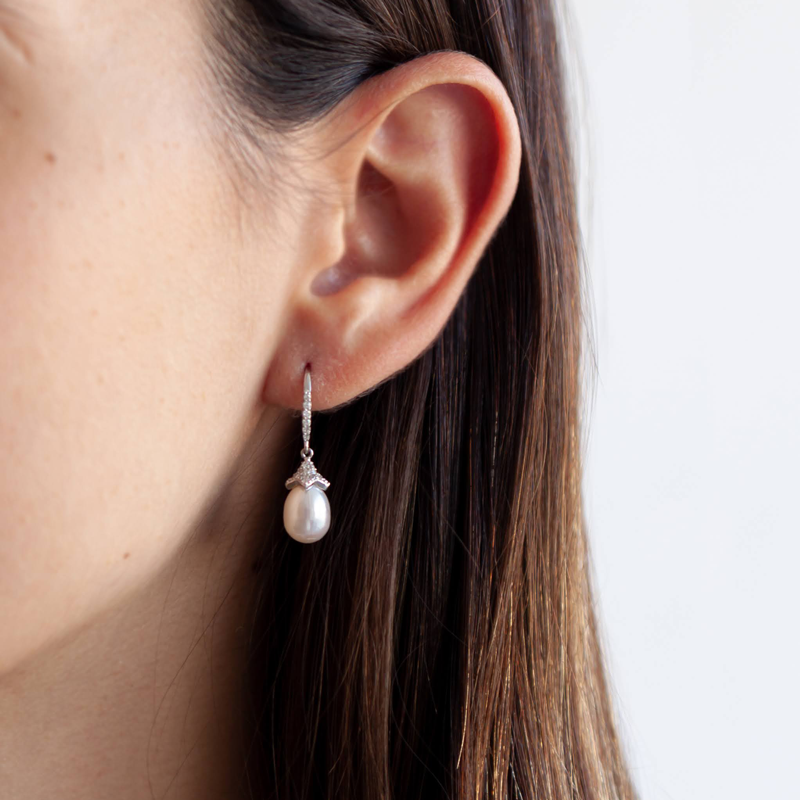 Aretes Perla Plata