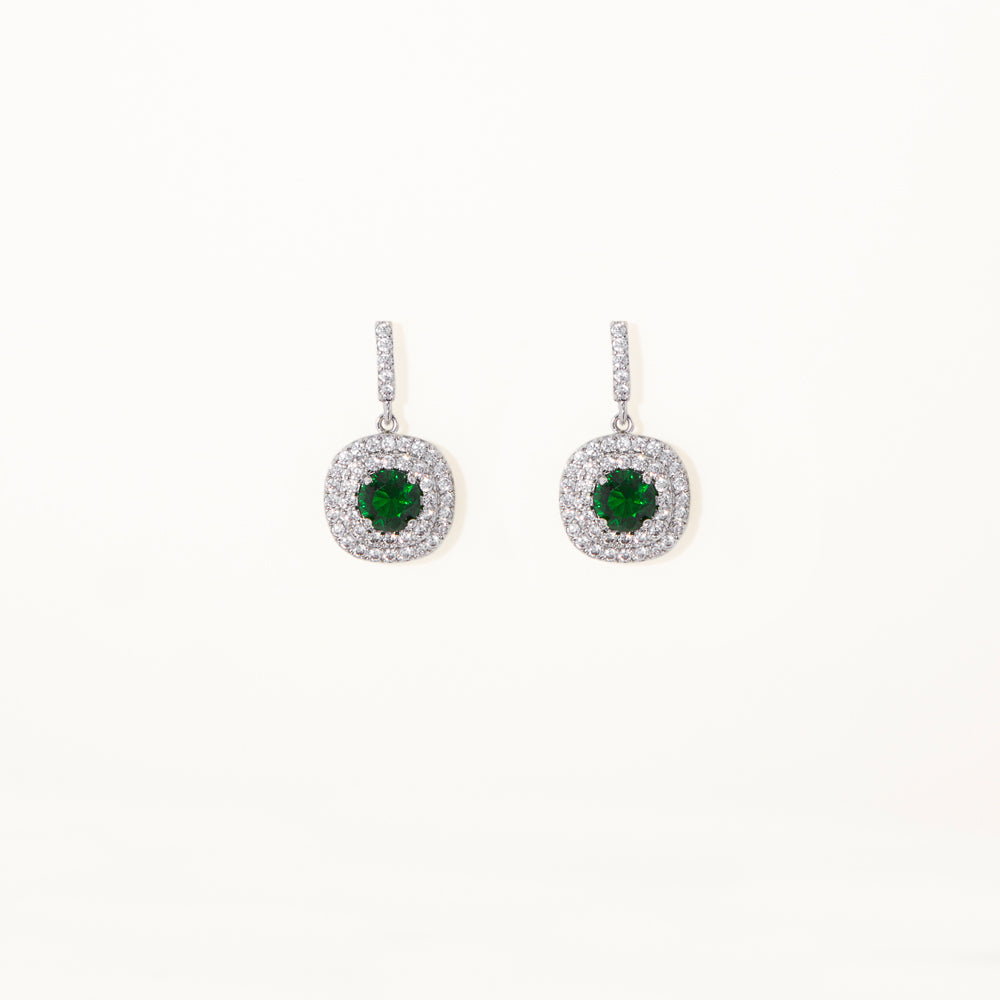 Aretes Halo Verdes