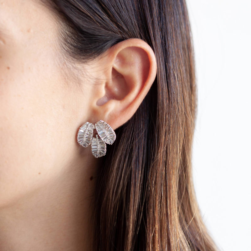 Aretes Hoja Cristal