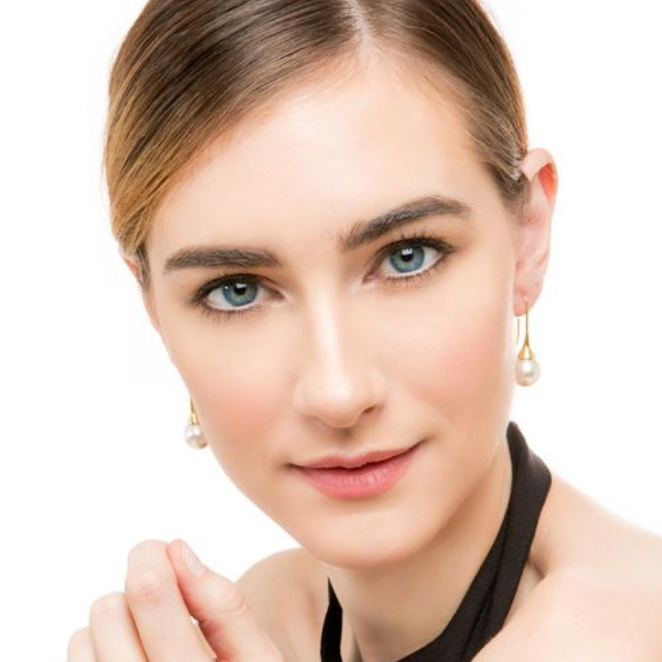Aretes Perla Gota Oro