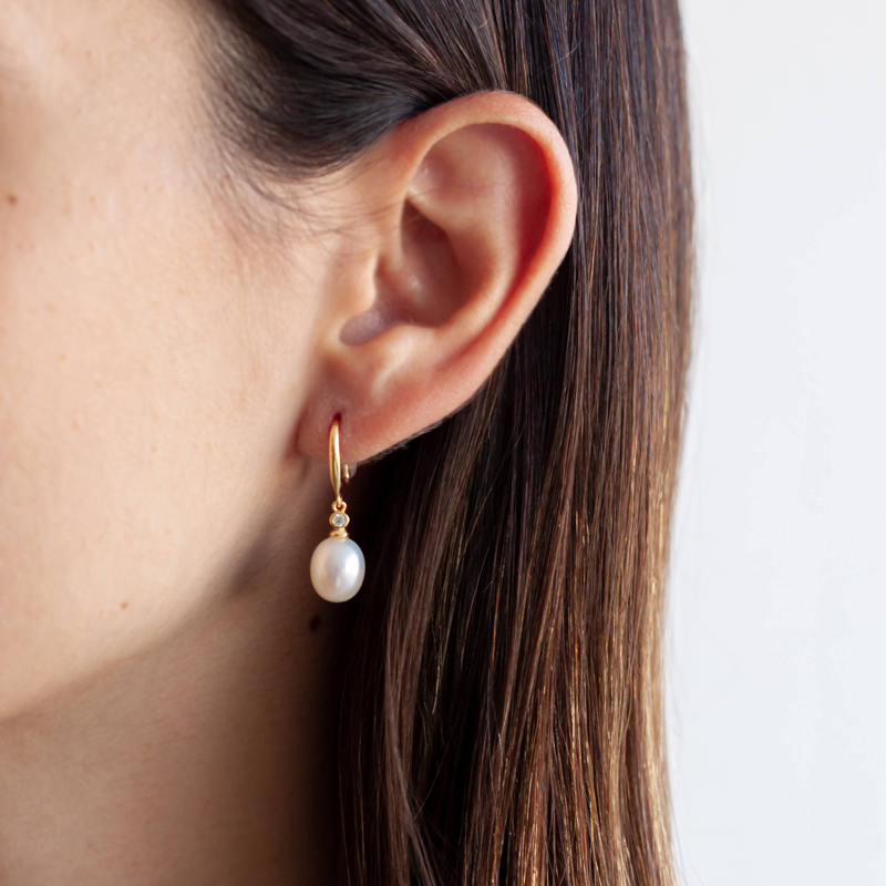 Aretes Perla Oro