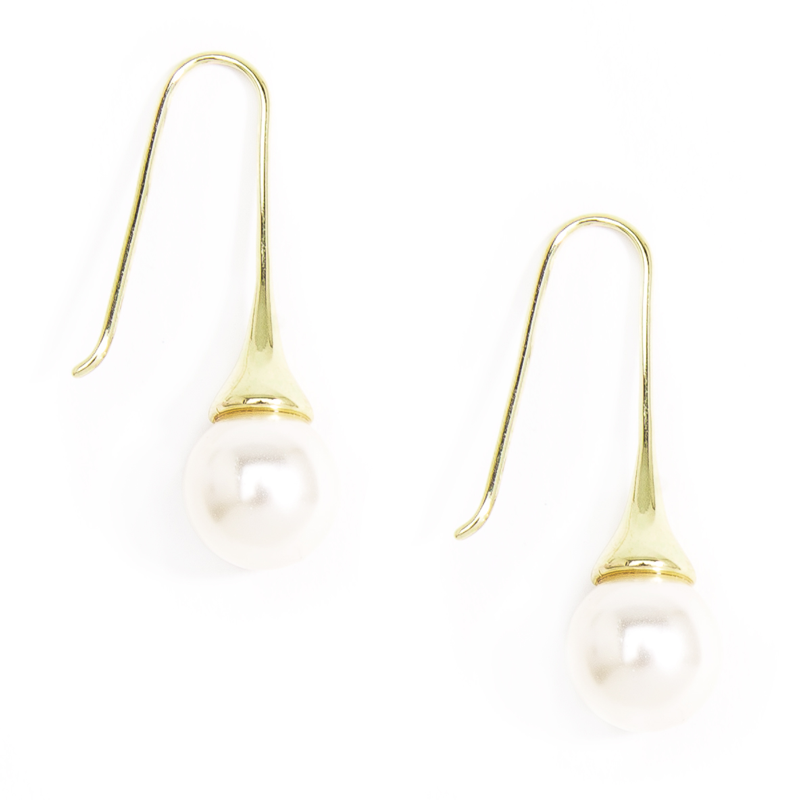 Aretes Perla Gota Oro