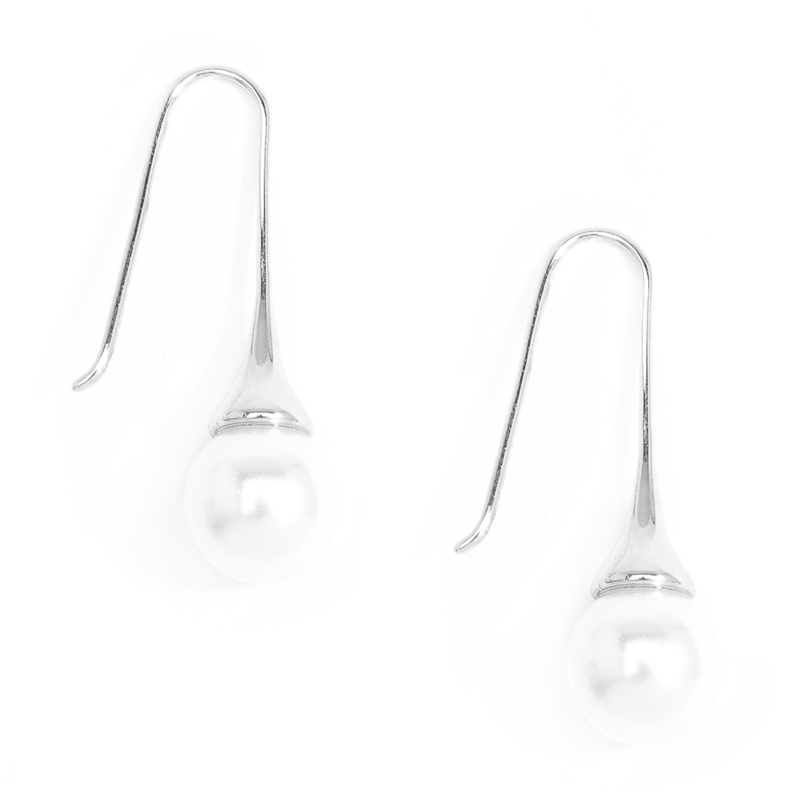 Aretes Perla Gota Plata