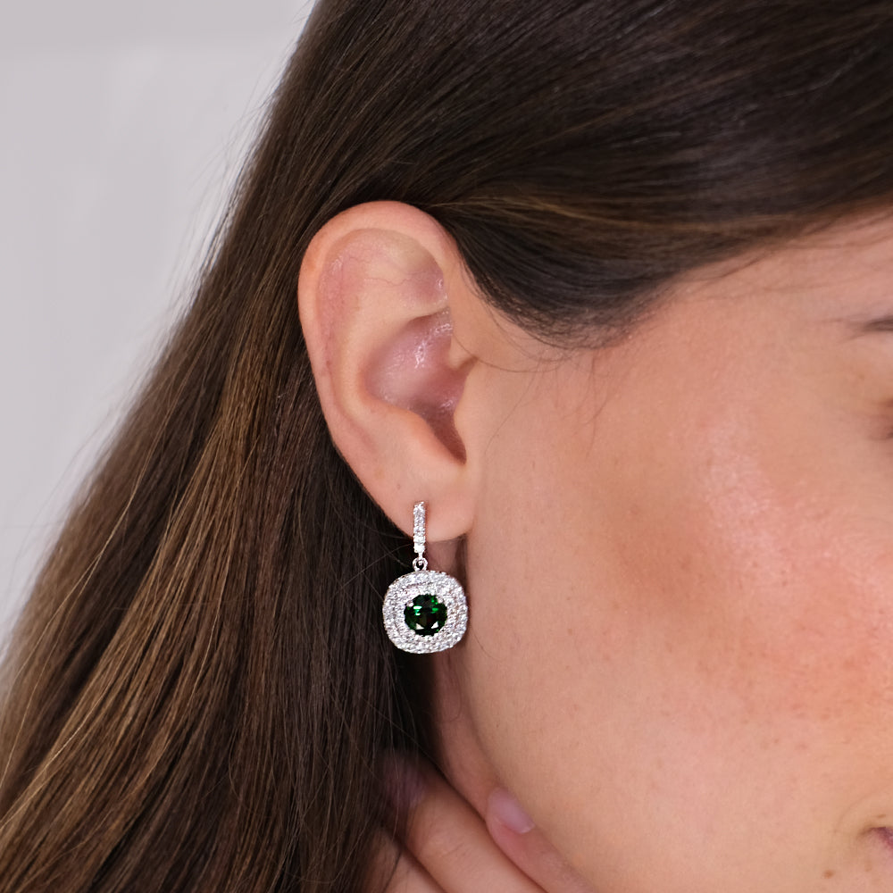 Aretes Halo Verdes